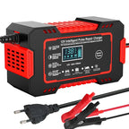 12V Battery Charger | 6A Pulse Repair & LCD Display | For Car & Motorcycle