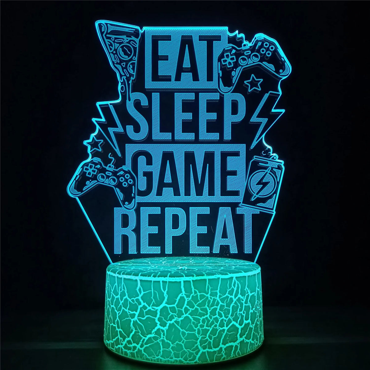3D LED Lamp | Laser-Engraved Acrylic & Remote Control | 16 Colors