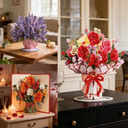 3D Pop-Up Greeting Card | Laser-Cut Floral Bouquet & Writable Interior