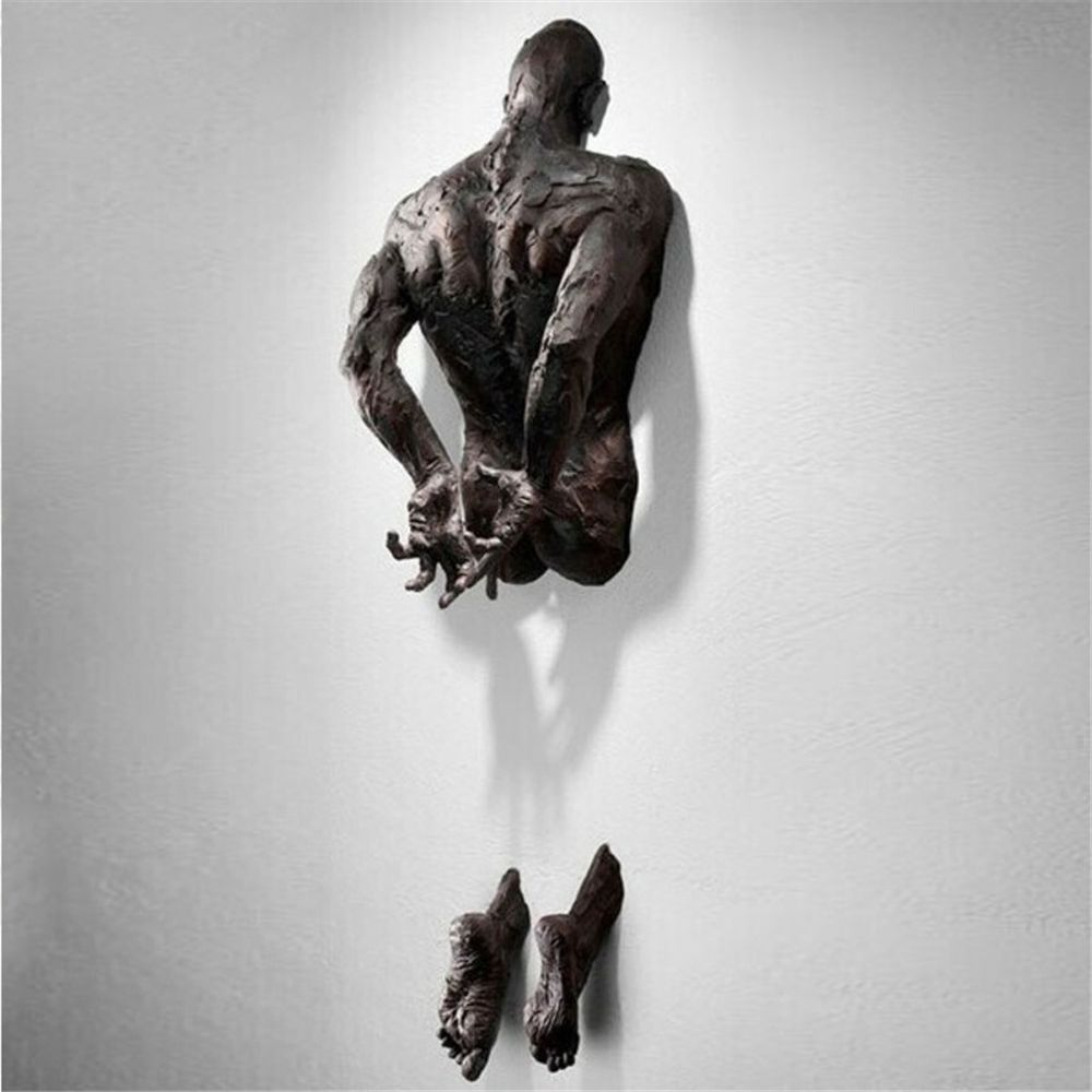 3D Wall Sculpture Climbing Figure