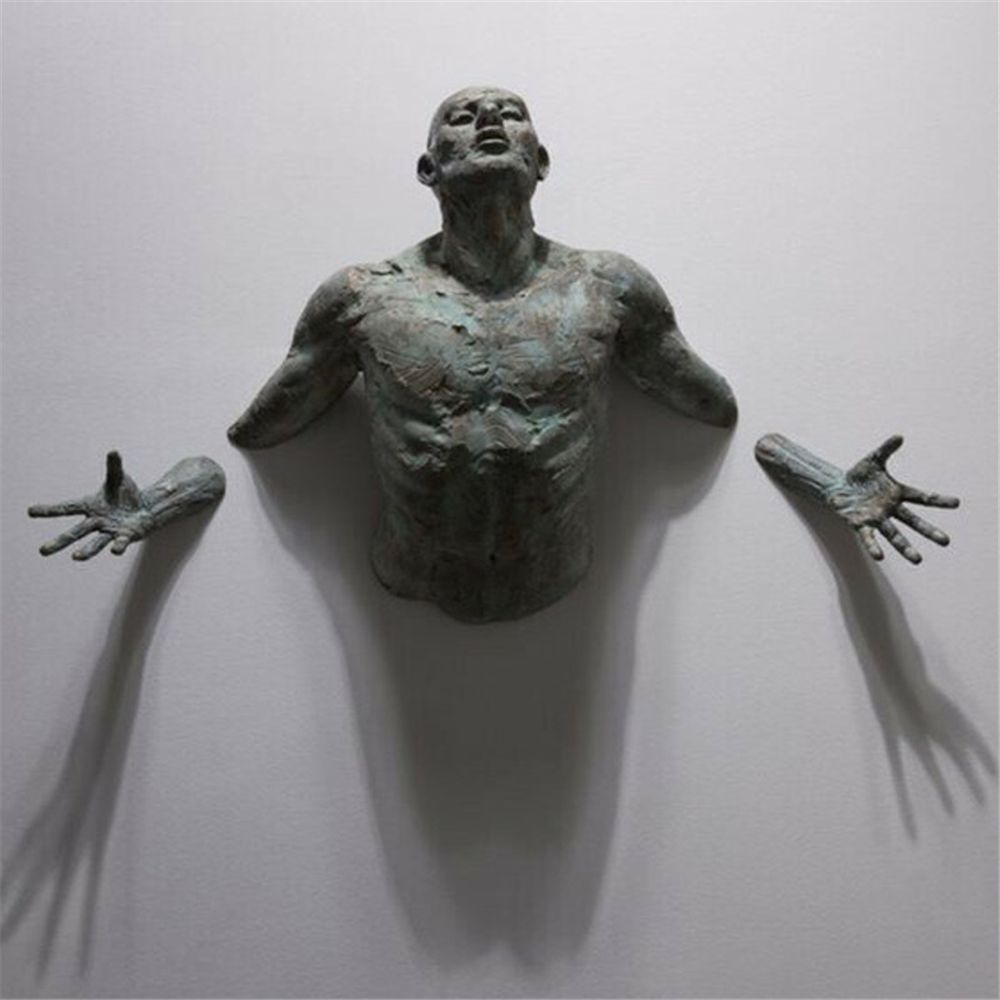 3D Wall Sculpture Climbing Figure