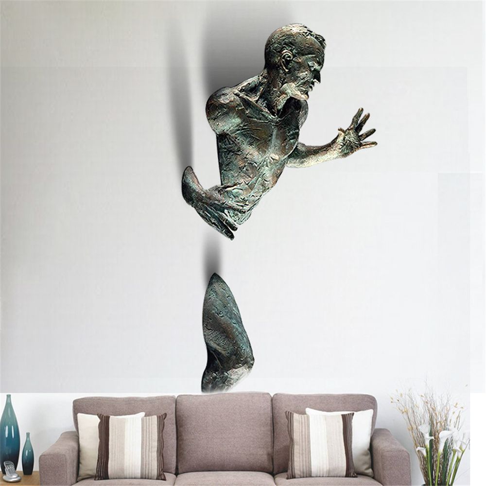 3D Wall Sculpture Climbing Figure