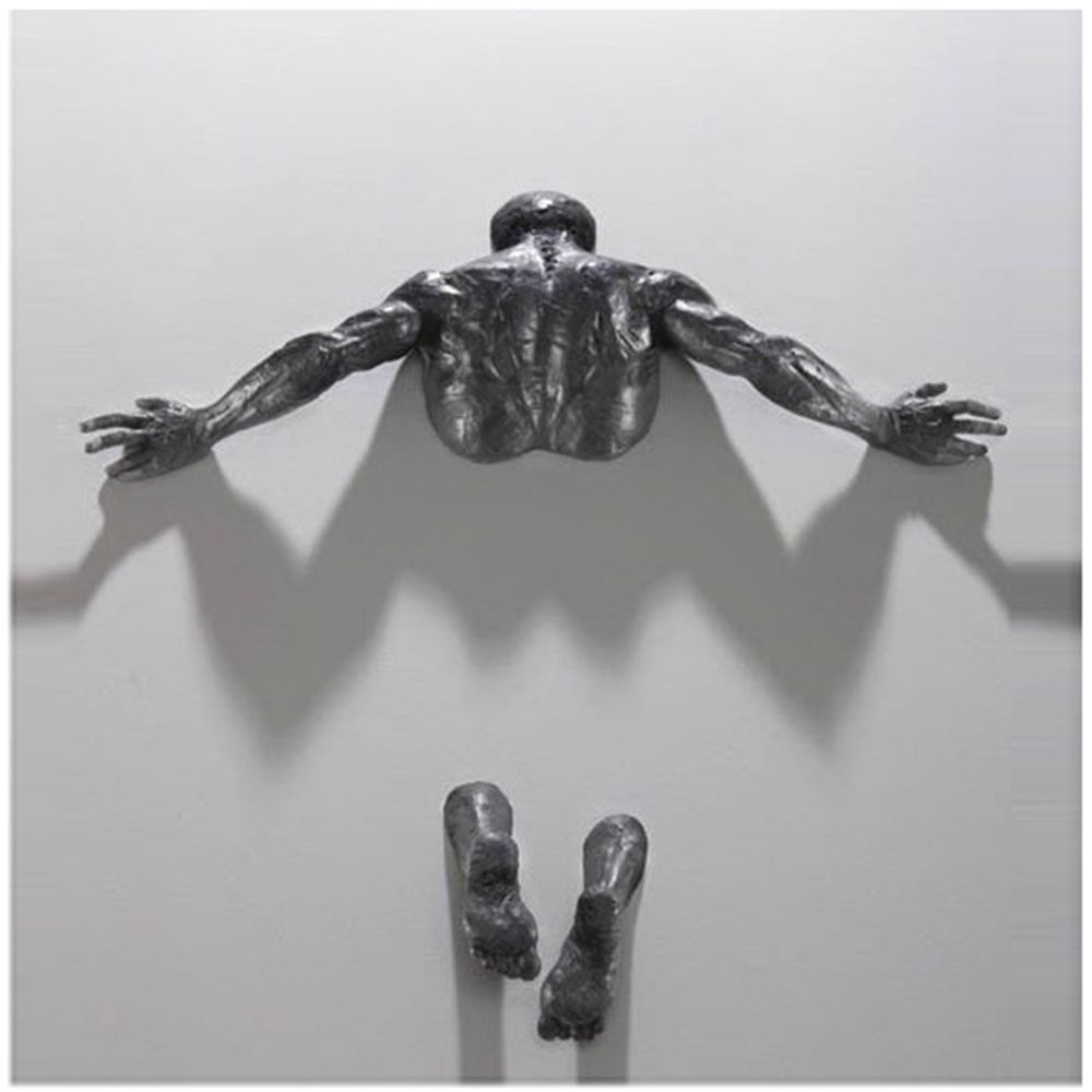3D Wall Sculpture Climbing Figure