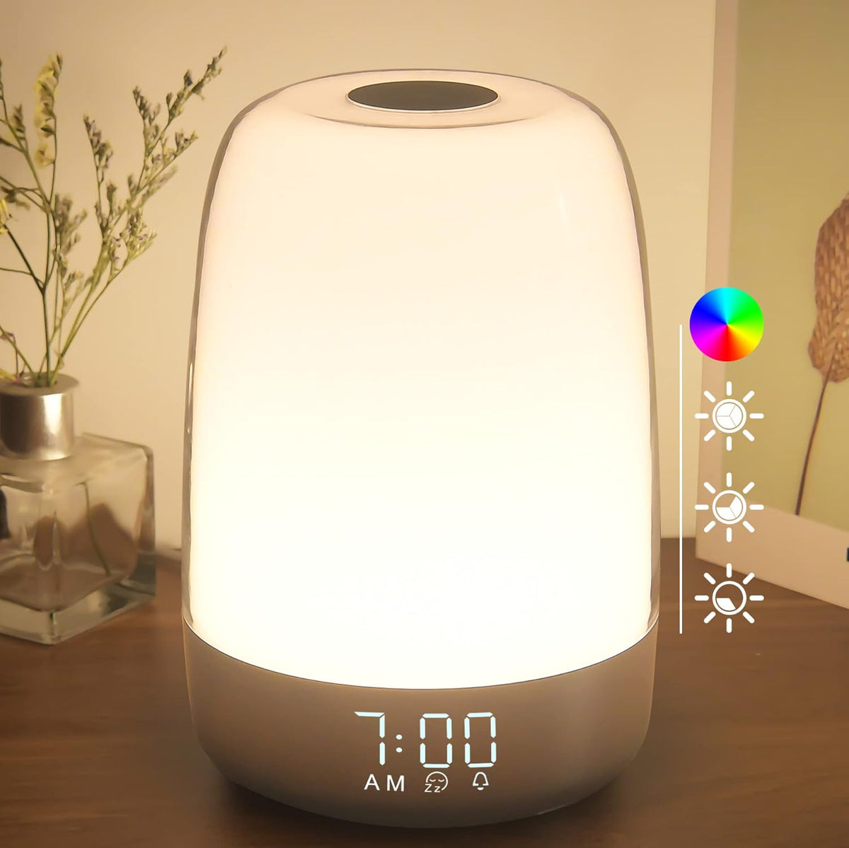 Wake-Up Light Alarm Clock | Sunrise & Sunset Simulation | USB-C Rechargeable