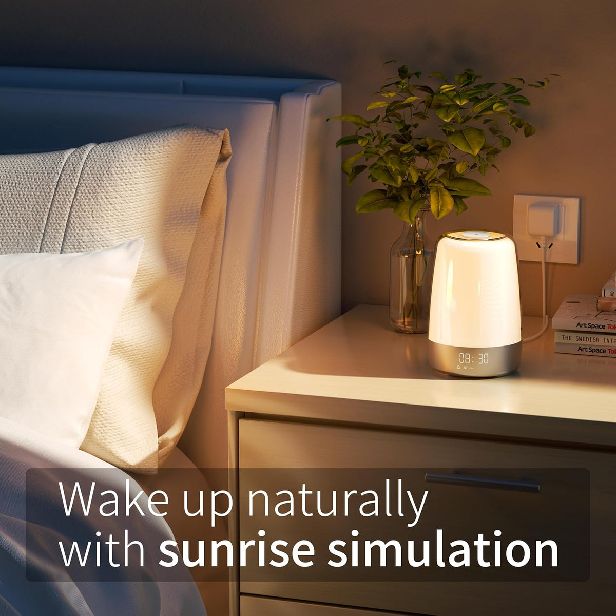 Wake-Up Light Alarm Clock | Sunrise & Sunset Simulation | USB-C Rechargeable