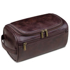 Toiletry Bag | Hanging Leather & Metal Hook | 9.8 x 5.1 x 5.1 in