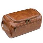 Toiletry Bag | Hanging Leather & Metal Hook | 9.8 x 5.1 x 5.1 in