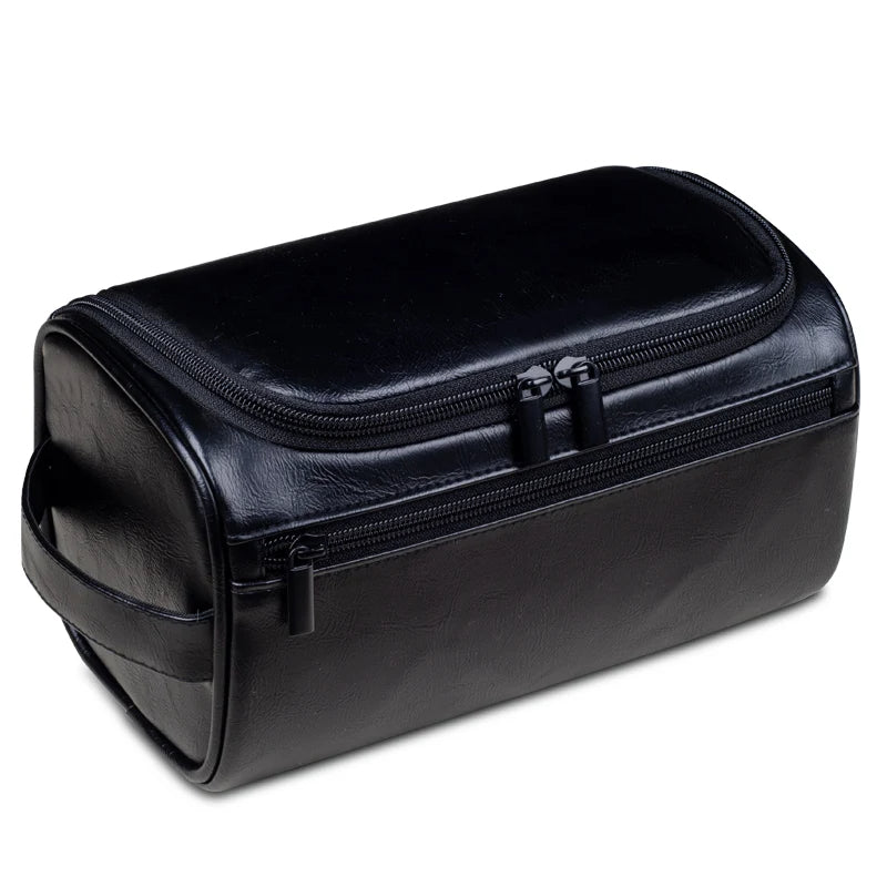 Toiletry Bag | Hanging Leather & Metal Hook | 9.8 x 5.1 x 5.1 in
