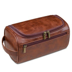 Toiletry Bag | Hanging Leather & Metal Hook | 9.8 x 5.1 x 5.1 in