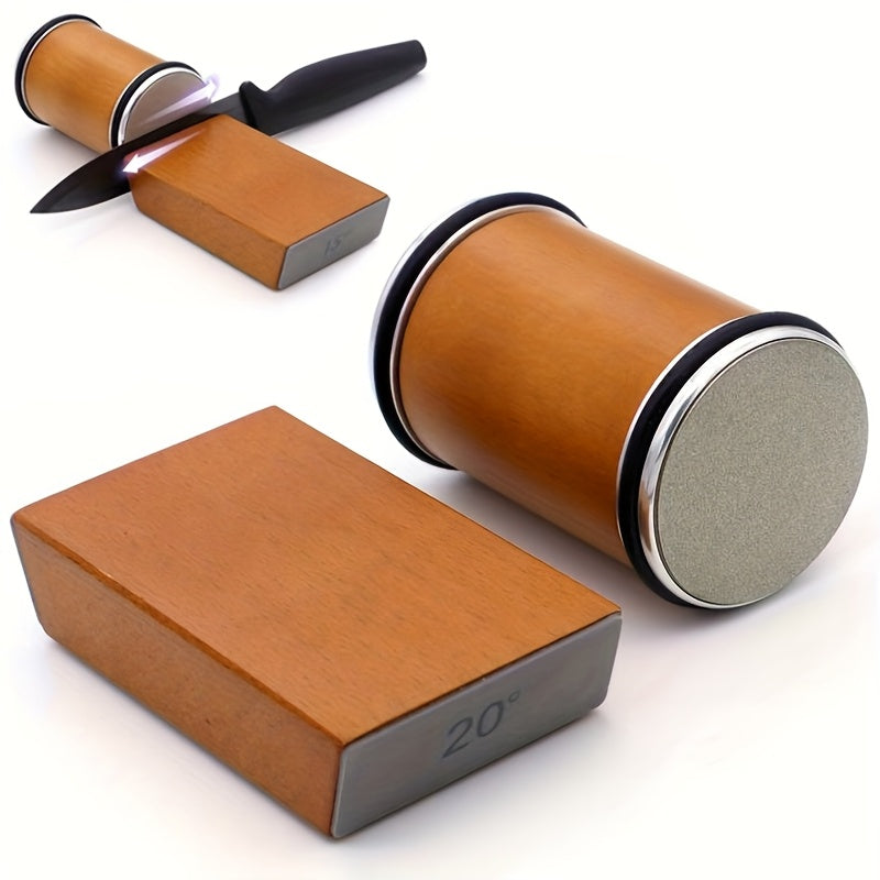 Sharpening Stone Set | Magnetic Angle Guide | Wood & Metal Holder