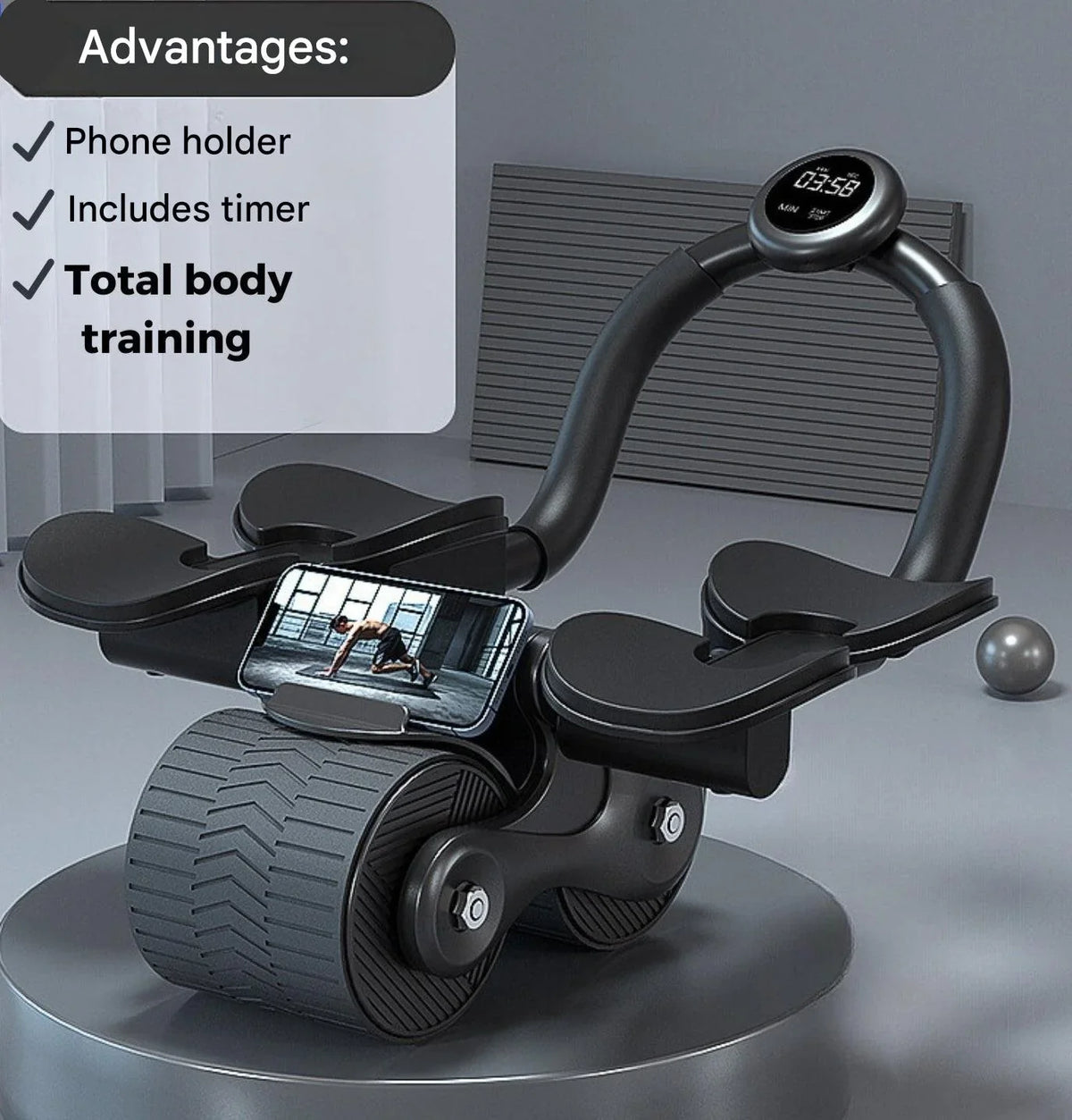 Ab Roller | Automatic Rebound & EVA Foam Handles