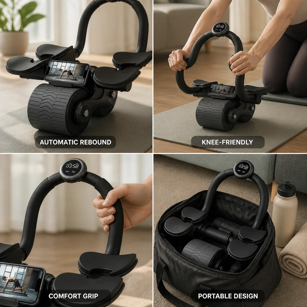 Ab Roller | Automatic Rebound & EVA Foam Handles