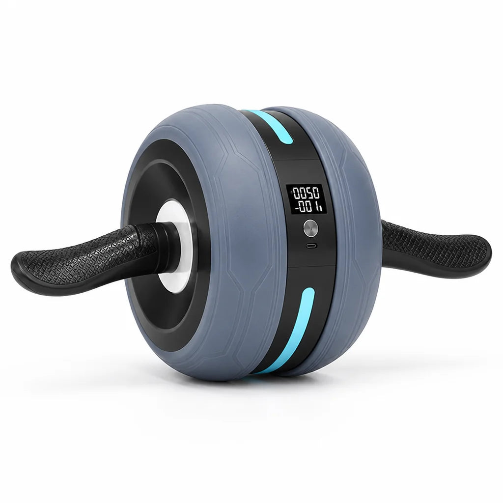 Ab Wheel | Automatic Rebound & Non-Slip | Built-In Counter