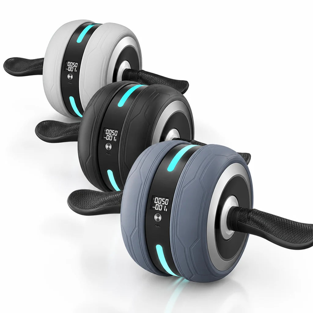 Ab Wheel | Automatic Rebound & Non-Slip | Built-In Counter