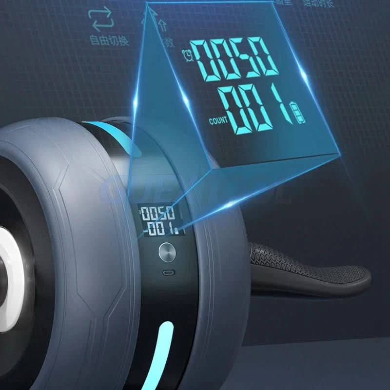 Ab Wheel | Automatic Rebound & Non-Slip | Built-In Counter