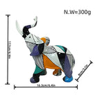 Abstract Elephant Figurine | Hand-Painted Geometric & Colorful | High-Quality Resin