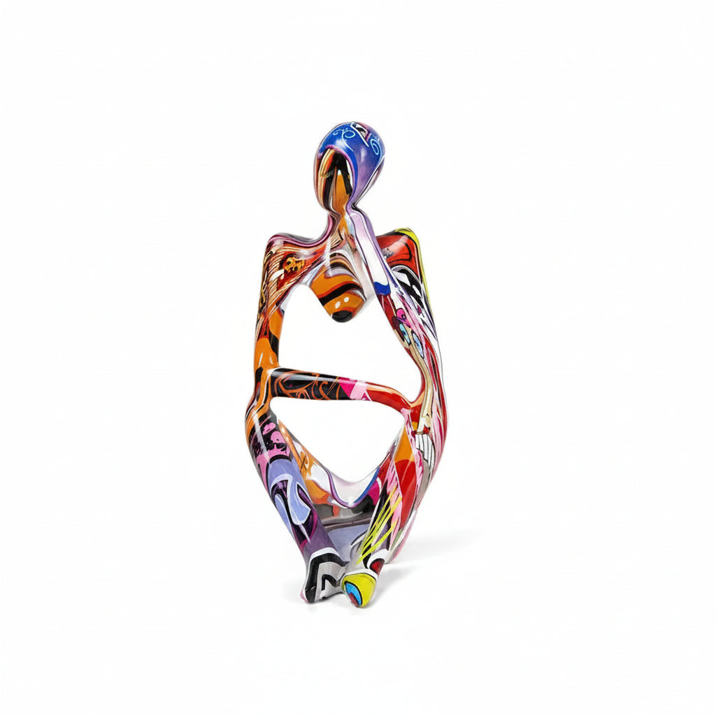 Abstract Thinker Resin Sculpture