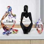 Abstract Thinker Resin Sculpture