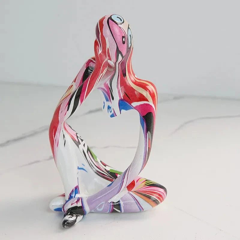 Abstract Thinker Resin Sculpture