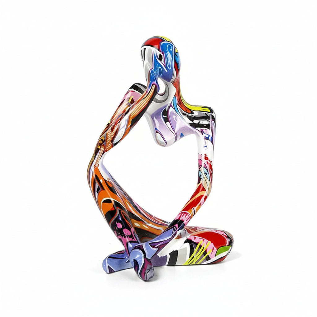 Abstract Thinker Resin Sculpture