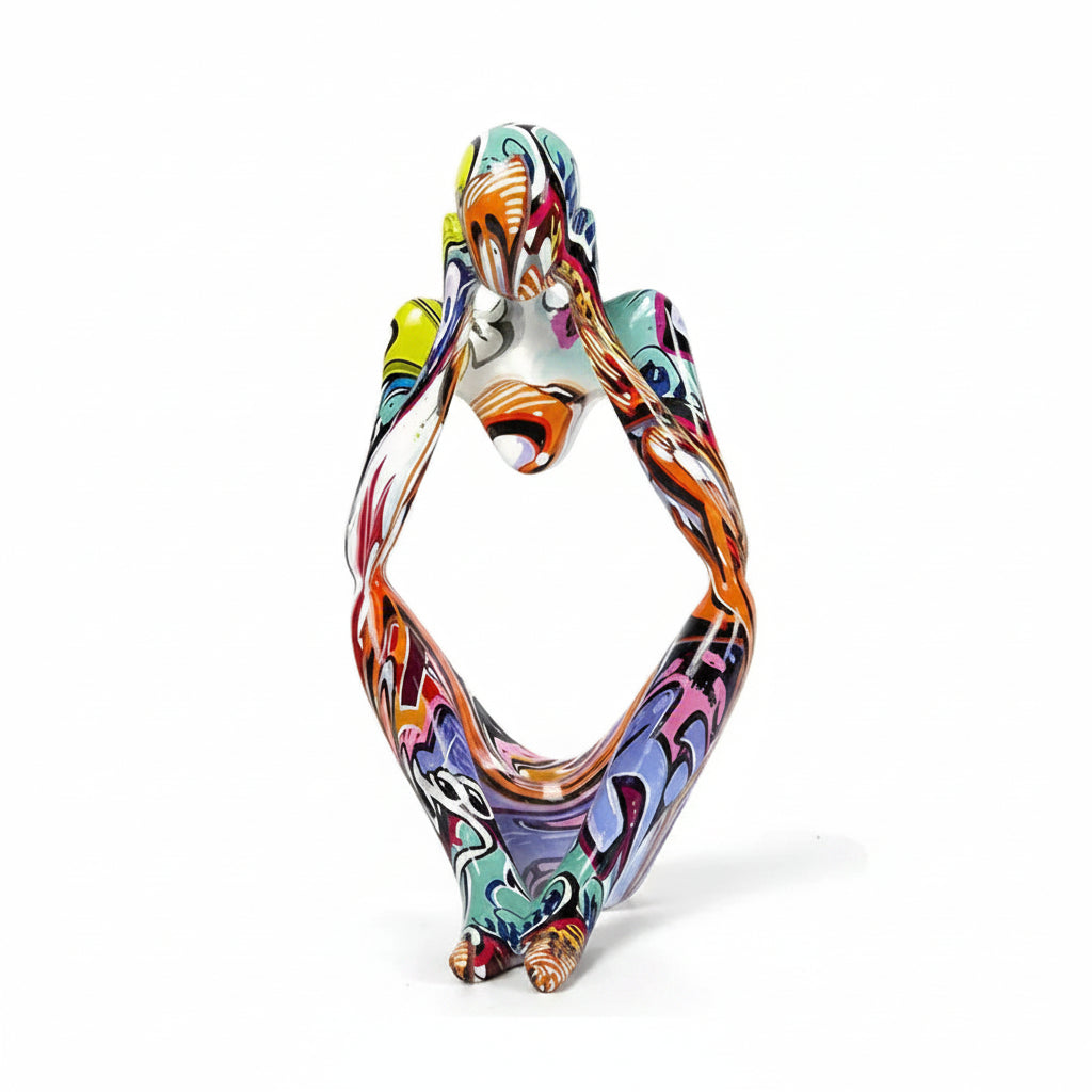 Abstract Thinker Resin Sculpture