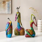 Abstract Woman Sculpture | Handmade Multicolored Resin | Tabletop Centerpiece