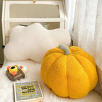 Accent Cushion | Pumpkin-Shaped & Soft Textured Plush | 20 cm Diameter