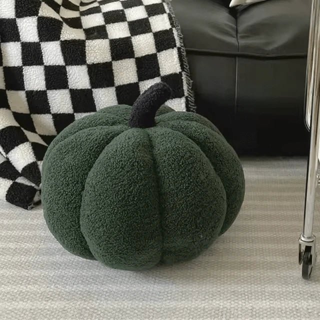 Accent Cushion | Pumpkin-Shaped & Soft Textured Plush | 20 cm Diameter