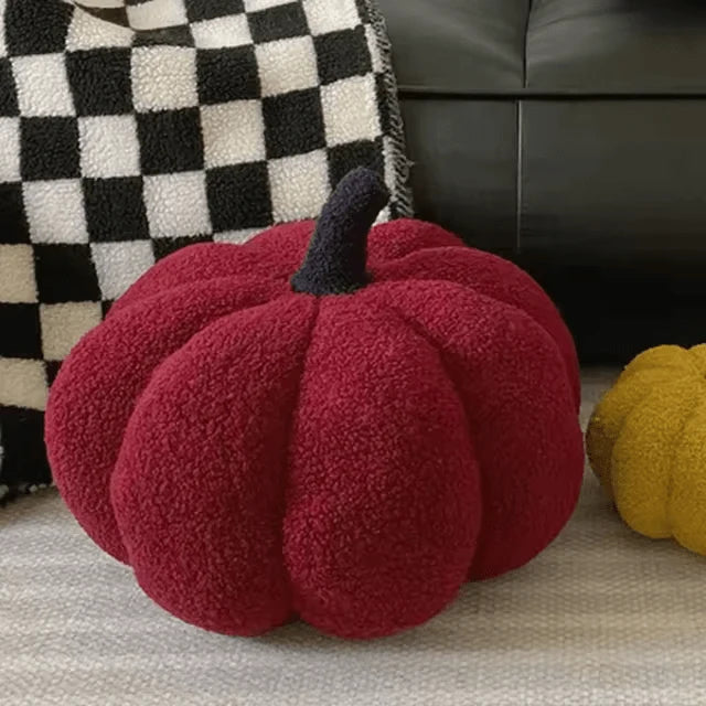 Accent Cushion | Pumpkin-Shaped & Soft Textured Plush | 20 cm Diameter