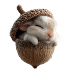 Acorn Animal Figurine | Sleeping Woodland & Gift-Ready | 6 Styles Available