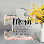Acrylic Display Plaque | Puzzle-Shaped Floral & Butterfly Art