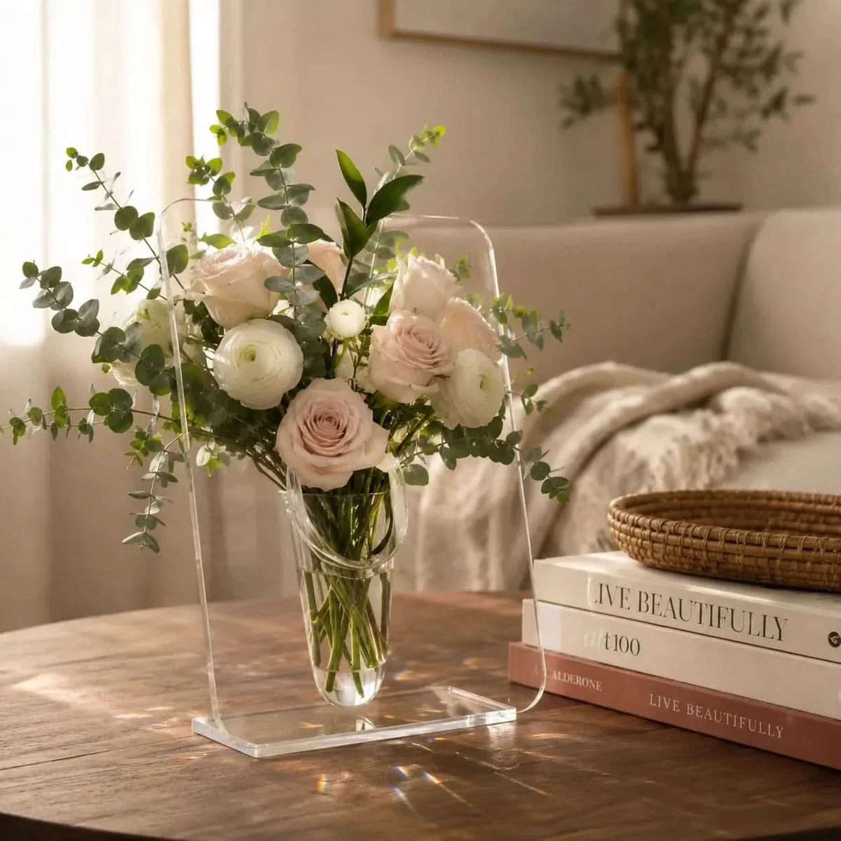 Acrylic Frame Vase | Gallery-Style & Clear Acrylic | 7.9 × 5.9 in