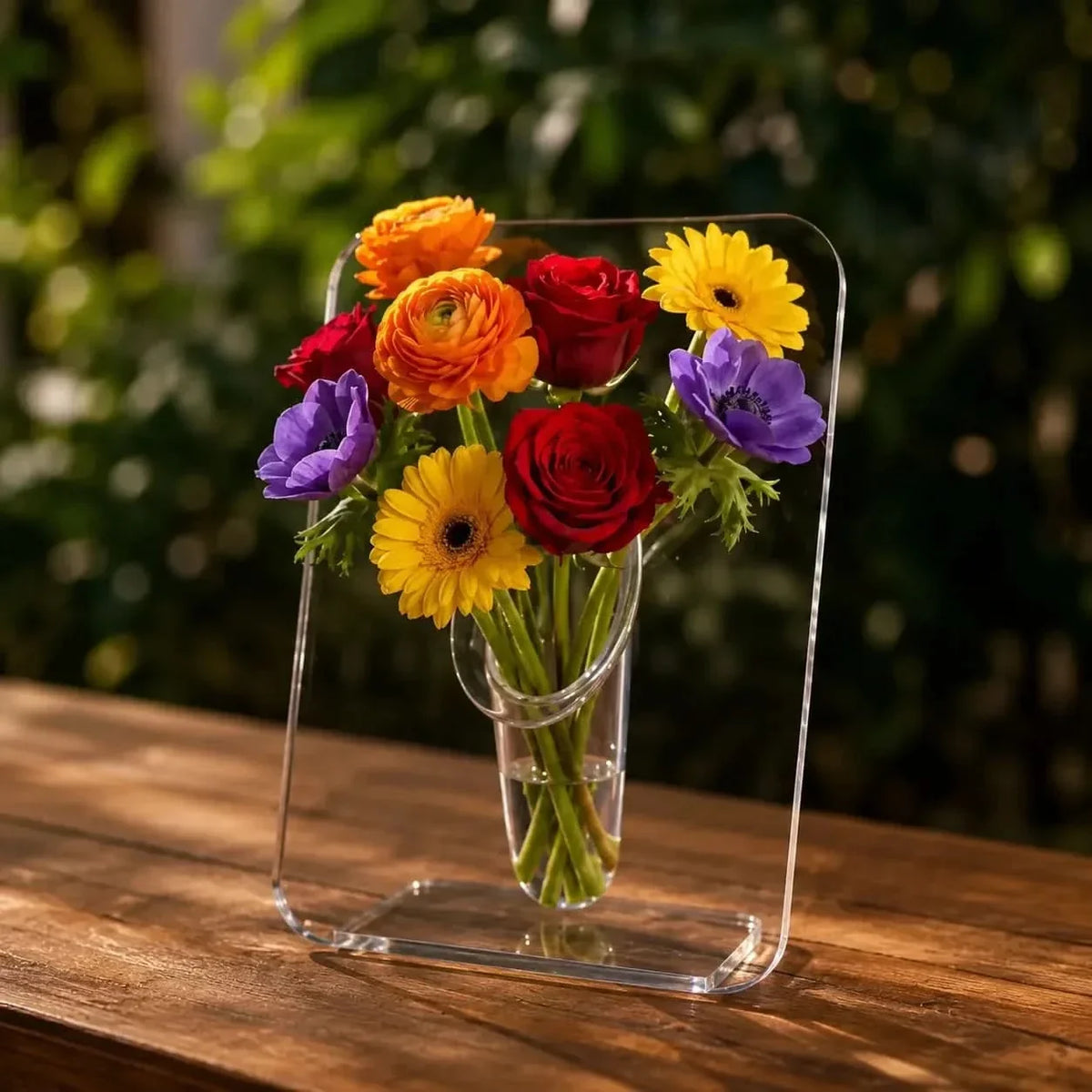Acrylic Frame Vase | Gallery-Style & Clear Acrylic | 7.9 × 5.9 in