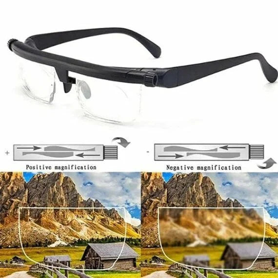 Adjustable-Focus Glasses | Manual Dial & Lightweight