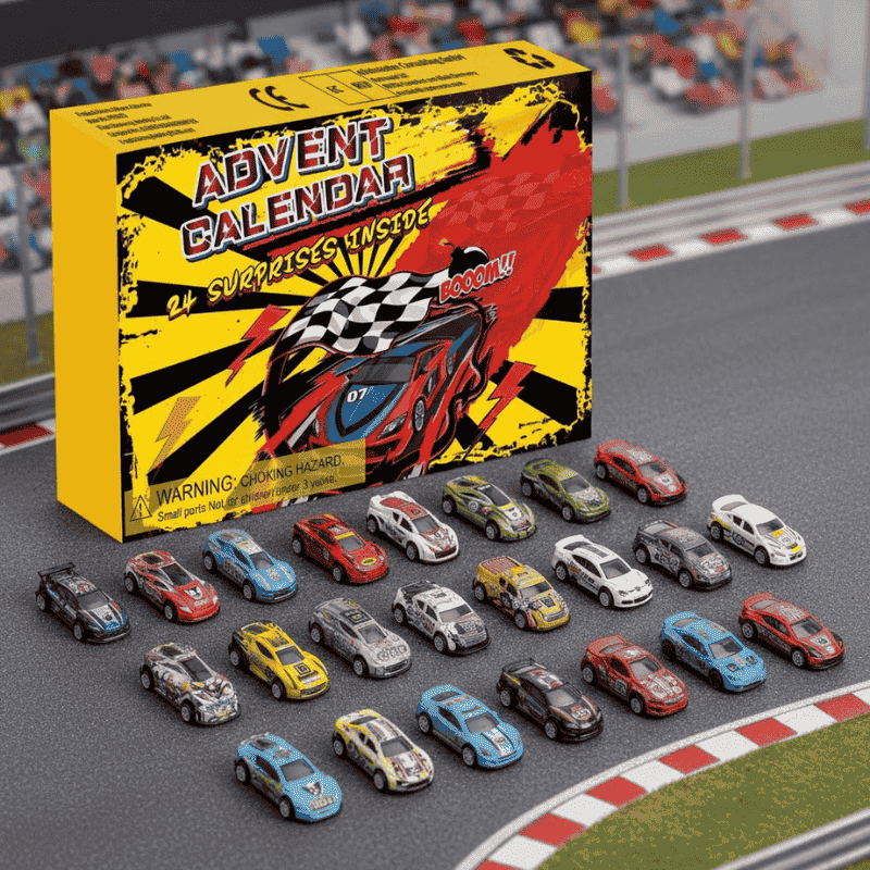 Advent Calendar | 24 Mini Race Cars | Christmas Countdown for Kids