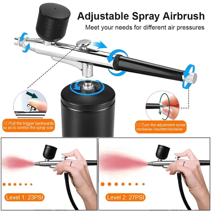 Airbrush Kit | Double-Action Precision & Wireless | USB Rechargeable