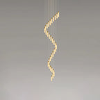 Alabaster Chandelier | Cascading Cylindrical Shades | Brass Frame & Integrated LED