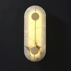 Wall Light | Rounded Alabaster Shade & Brass Frame | Integrated LED