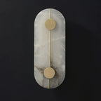 Wall Light | Rounded Alabaster Shade & Brass Frame | Integrated LED