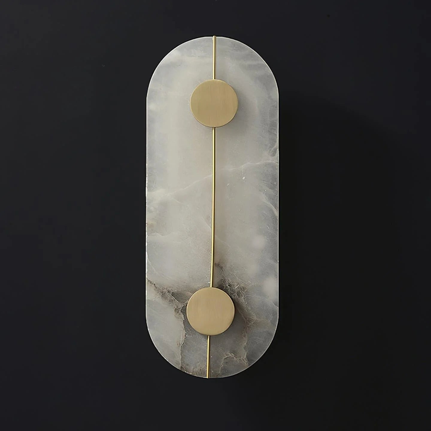 Wall Light | Rounded Alabaster Shade & Brass Frame | Integrated LED