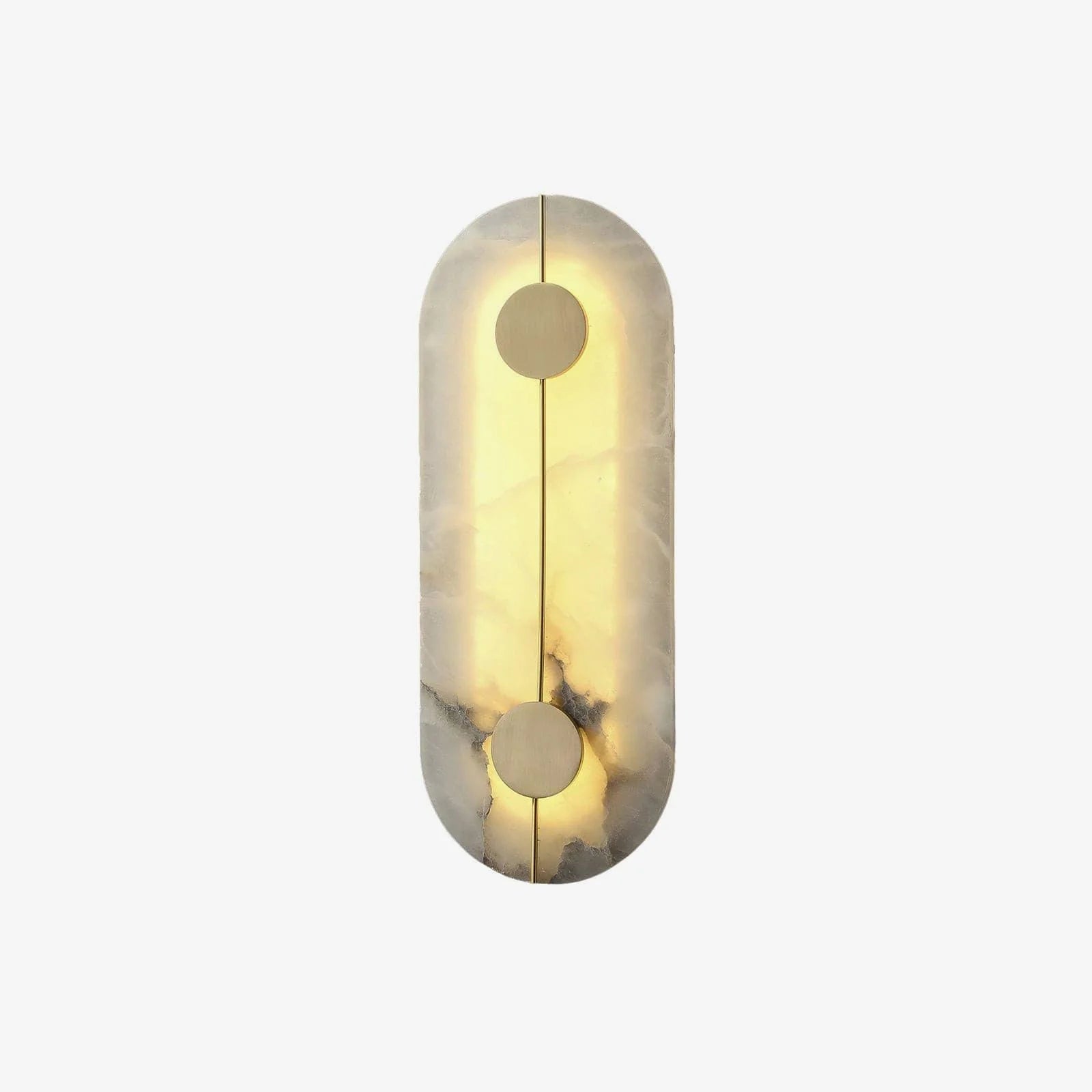 Wall Light | Rounded Alabaster Shade & Brass Frame | Integrated LED