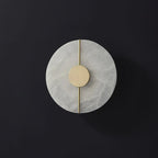 Wall Light | Rounded Alabaster Shade & Brass Frame | Integrated LED