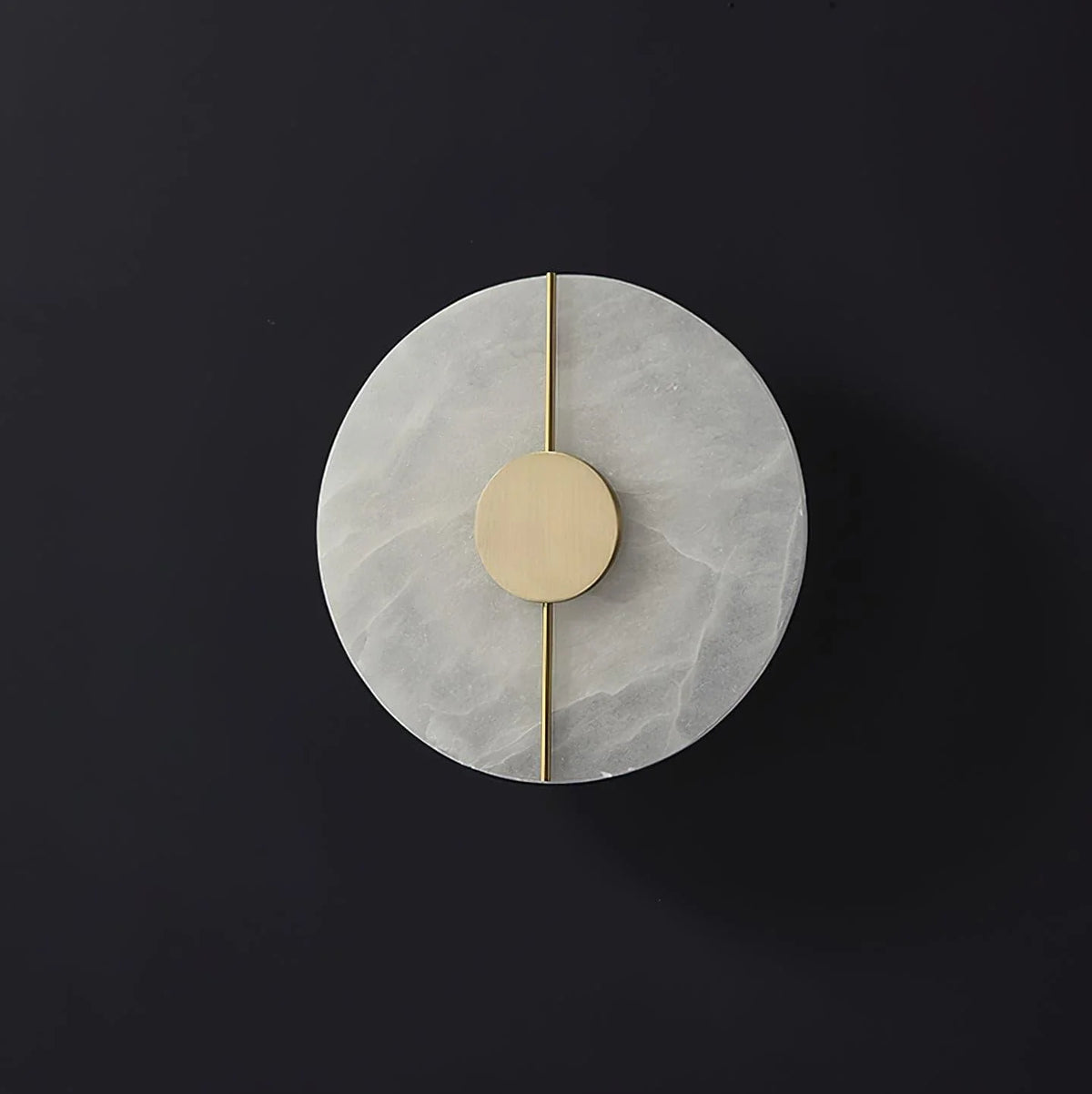 Wall Light | Rounded Alabaster Shade & Brass Frame | Integrated LED