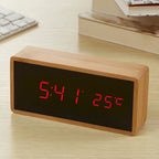 Alarm Clock | Bamboo LED Time & Temperature | USB Or Battery Powered