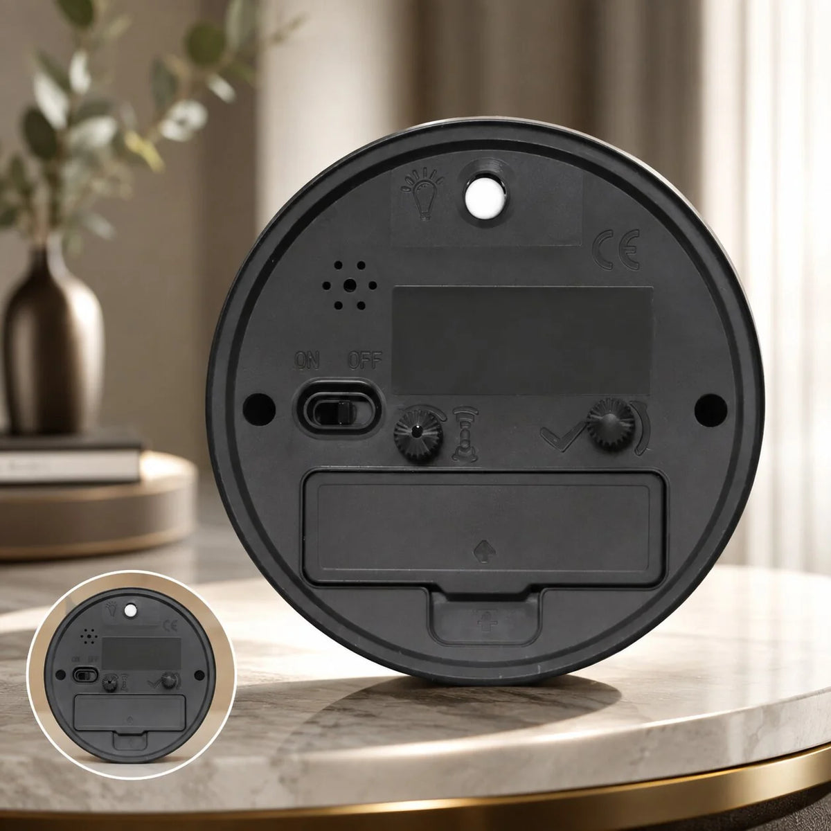 Alarm Clock | Beech Wood & Glass Silent Movement