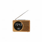 Alarm Clock | Retro Bamboo Look & FM Radio