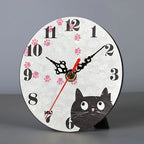 Alarm Clock | Silent Movement & Decorative Black Cat | Two Sizes