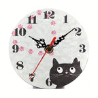 Alarm Clock | Silent Movement & Decorative Black Cat | Two Sizes