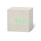 Alarm Clock | Wood Grain LED Time, Date & Temp