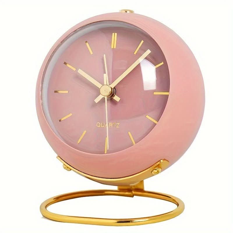 Analog Alarm Clock | Vintage Metal Housing | Silent Movement & Night Light